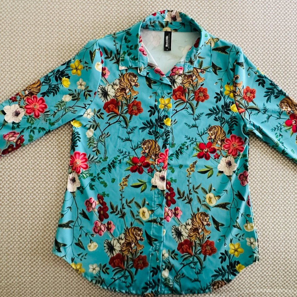 BlackMilk Tropical Tiger Long Sleeve Business Time Shirt